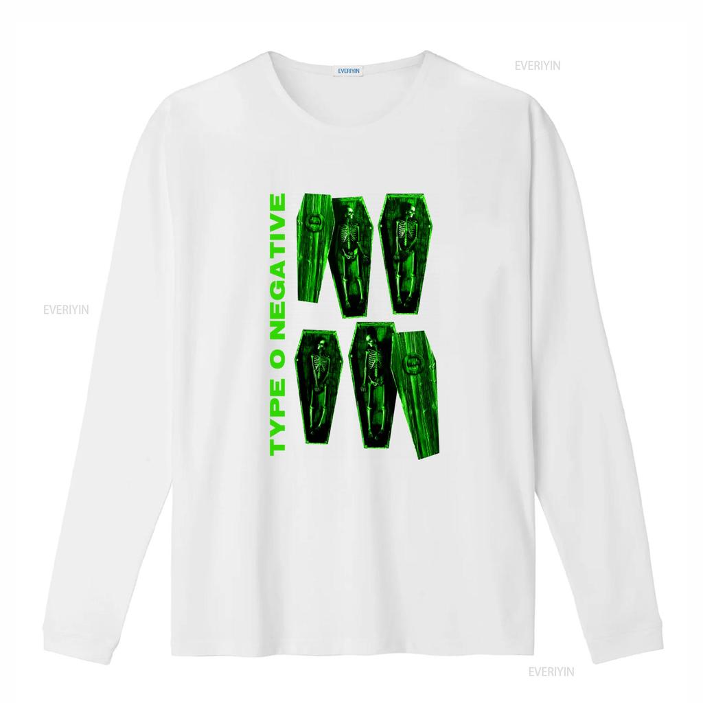 Type O Negative Coffin Skeleton T Shirt for Gothic Rock Band Vintage Washed Versatile Soft Designer Clothes Stretched Graphic