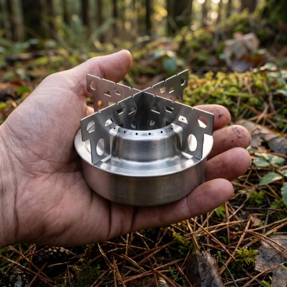 Ultralight Alcohol Stove With Support Stand Camping Stove Durable Spirit Burner Stove  Hiking