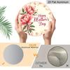 Piatto 2D, 1 pz 7,87 pollici Rotondo Decorazione Murale in Metallo di Alluminio - Segno Bouquet di Peonie Festa della Mamma con Rosa e Peonie, Fogliame Verde e Fiocco con Nastro Rosso