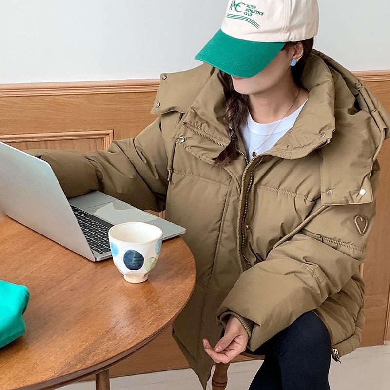 Cotton Jacket for Women Short Autumn and Winter Hooded Cotton Jacket