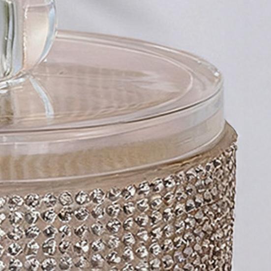 Úložná nádoba na kamínky s víčkem Jiskřivá nádoba na vatové tyčinky Prachotěsný organizér na vatové tampony pro toaletní stolek a koupelnovou desku