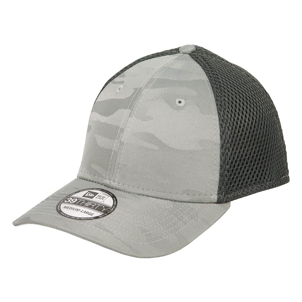 New Era NE1091 Mesh Cap for Men and Baseball Stretch Elastic Camouflage Trucker Solid Sizes Rainstorm Graphite Women, Cap, Cap, 39THIRTY, Color, S/M,