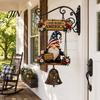 Farmhouse Doorbell Decoration Rustic Garden Gnome Bell, Large Gnomes Welcome Hanging Doorbell, Bell Decor for Front Porch Patio Fence Farmhouse, Gift