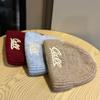 New Embroidered Letter Knitted Hat for Women Autumn and Winter Street Warm Woolen Hat for Students Thickened Ear Protection Hood Cold Hat