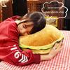 Adorable Hamburger Plush Pillow Toy - Office Lumbar Support, Children's Birthday Gift with Long Fries Design