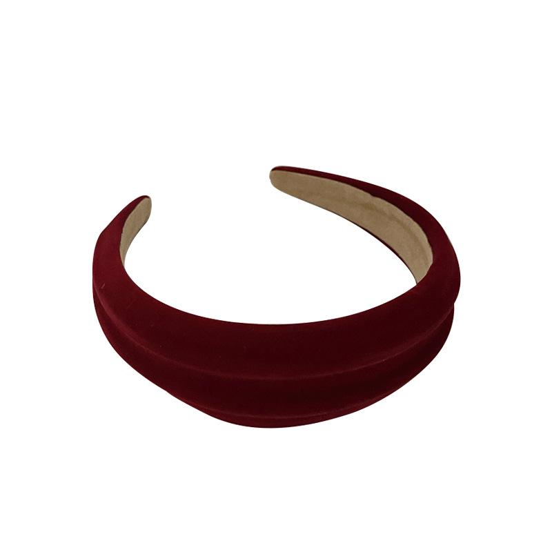 Elegantes Samt-Schwamm-Stirnband mit breiter Krempe - Design Herbst/Winter 2025 für Damen