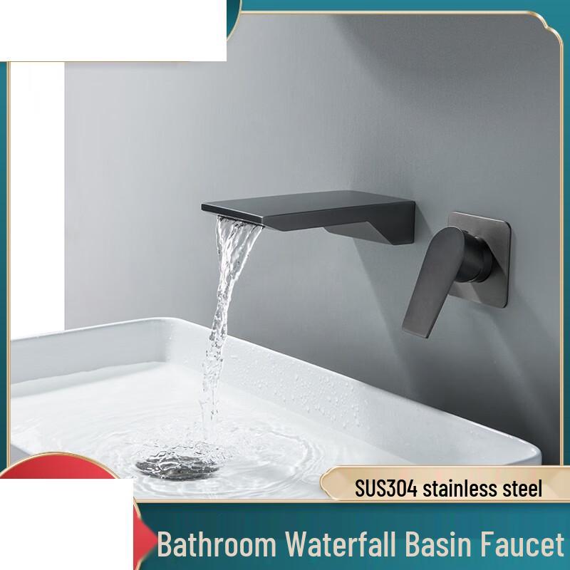 Zhishi Ukryty Ścienny Bateria Umywalkowa Wodospadowa