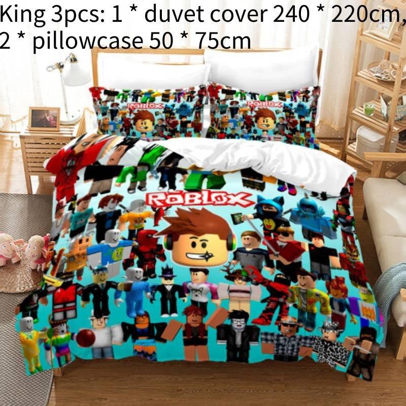 

Комплект постельного белья из трех предметов Roblox Пододеяльник Наволочки Цифровая мультяшная печать