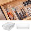 Drawer Compartment Storage Organizer Non Slip 6Pcs Clear Space Saving Transparent Storage Box