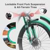 26'' 500W Electric Mountain Bike, 48V 12.5Ah Removable Battery 21 Speed Adult Electric Bicycle, Lock Suspension All Terrain E-Bike with Rear Rack