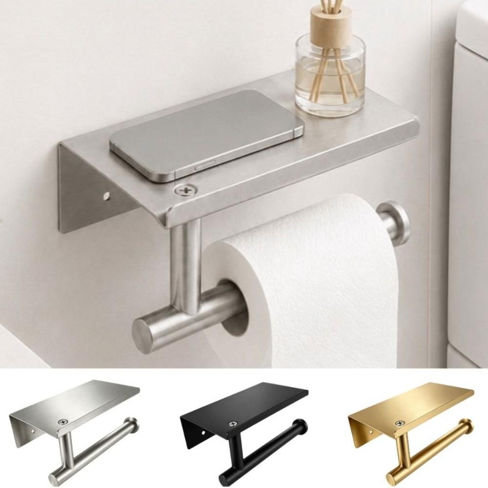 Self-Adhesive Tissue Storage Rack Rustproof Paper Towels Holder Bathroom