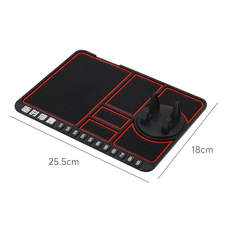 Multi-function Car Anti-skid Pad Mobile Phone Navigation Bracket Rack Instrument Panel Temporary Number Parking Card Mat