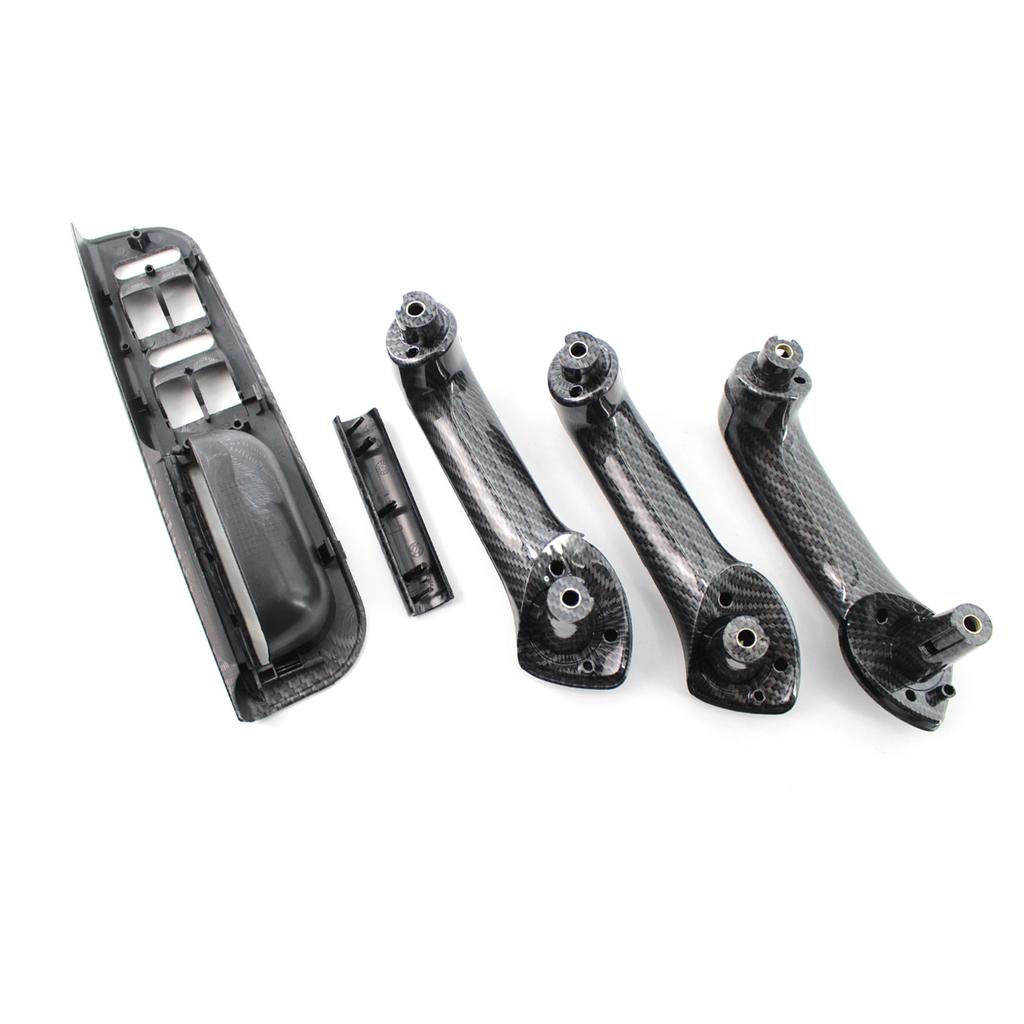 5PCS Interior Door Grab Handle Cover Carbon Fiber For VW Je1tta Golf MK4 1999-2004