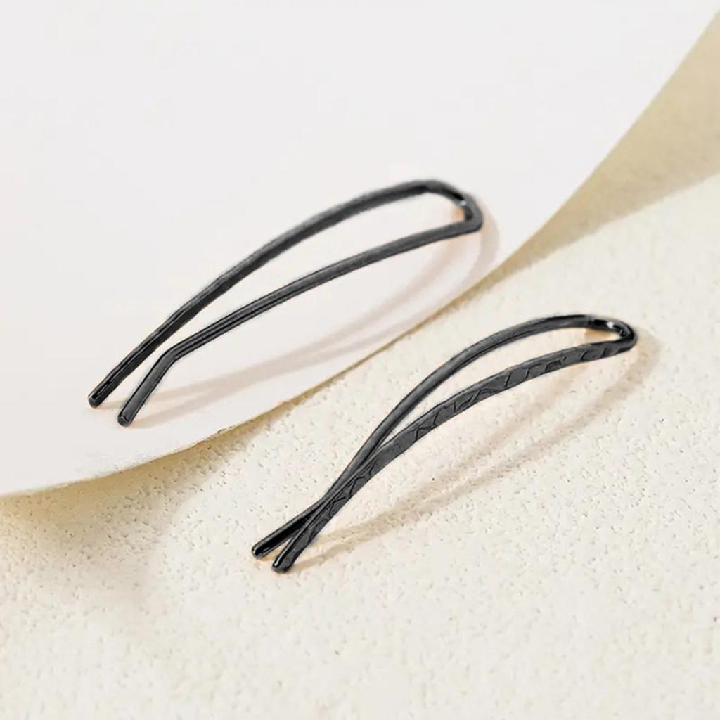 Minimalist Hammered Curved Bar Ear Cuff Stud Earrings Three Tone Option Women Simple Ear Jewelry