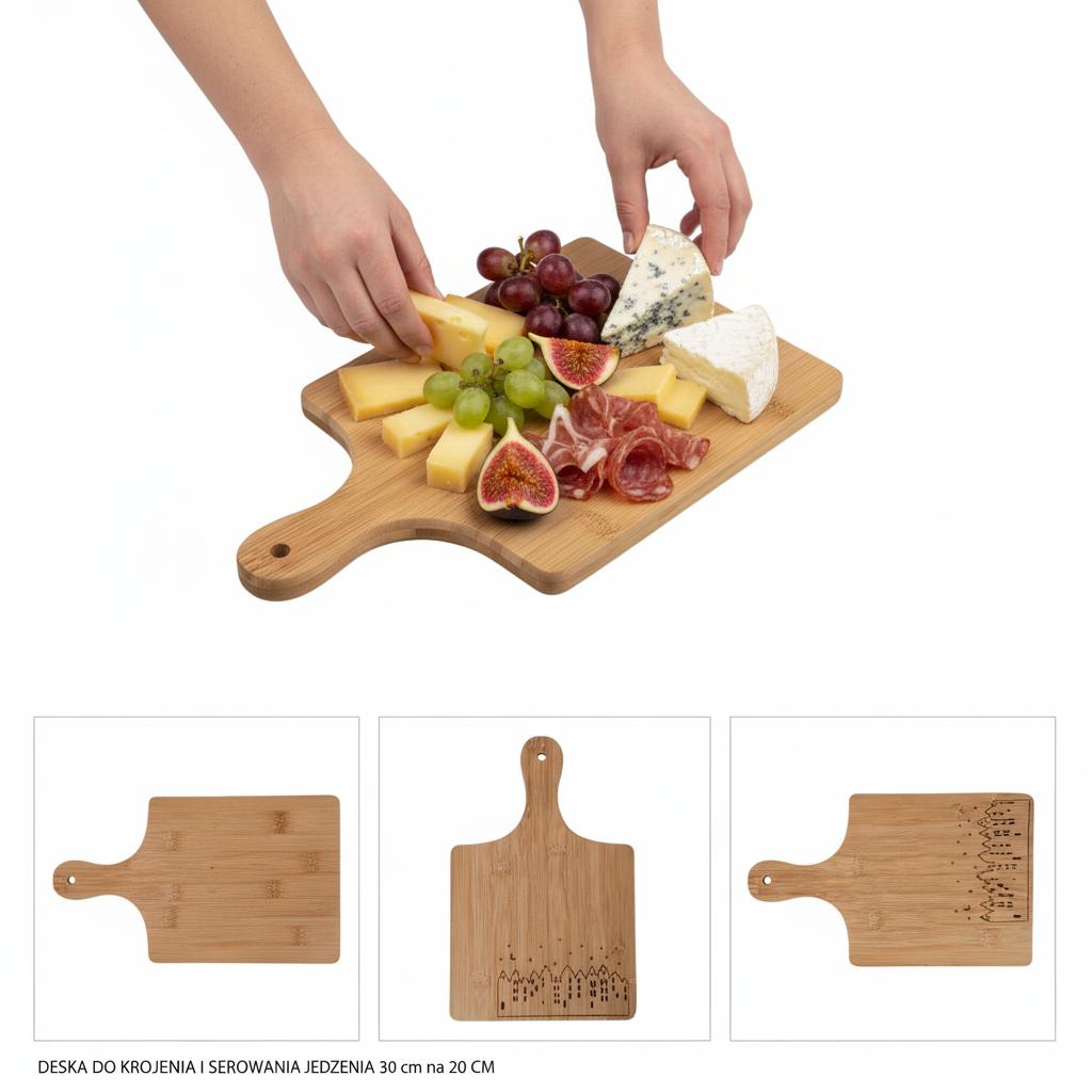 Natural Bamboo Cutting And Serving Board 30×20×1.5 Cm