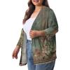 Women's Fall And Winter Fashion Casual Soild 3/4 Sleeve Mid-Length Cardigan Jacket