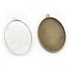 5 Stück Neue Mode 30x40mm Innenmaß Oval Doppelseitig Anhänger Cabochon Leere Basis Fassung DIY Schmuckherstellung Zubehör Tablett