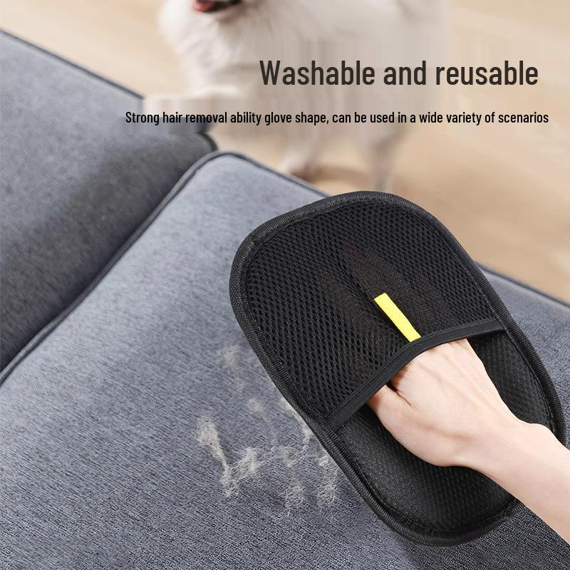 Handske för borttagning av husdjurshår: Tvåvägs borstrengörare för katter & hundar
