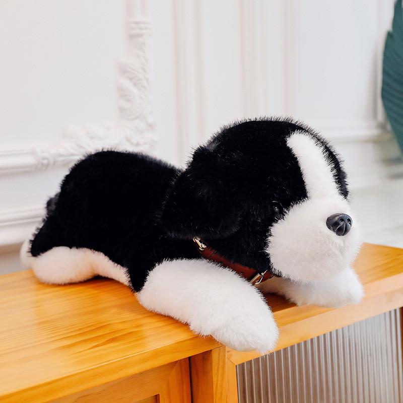 Dog Plush Husky Stuffed Animal With Short Fur Pp Cotton For Kids Decor Bedroom