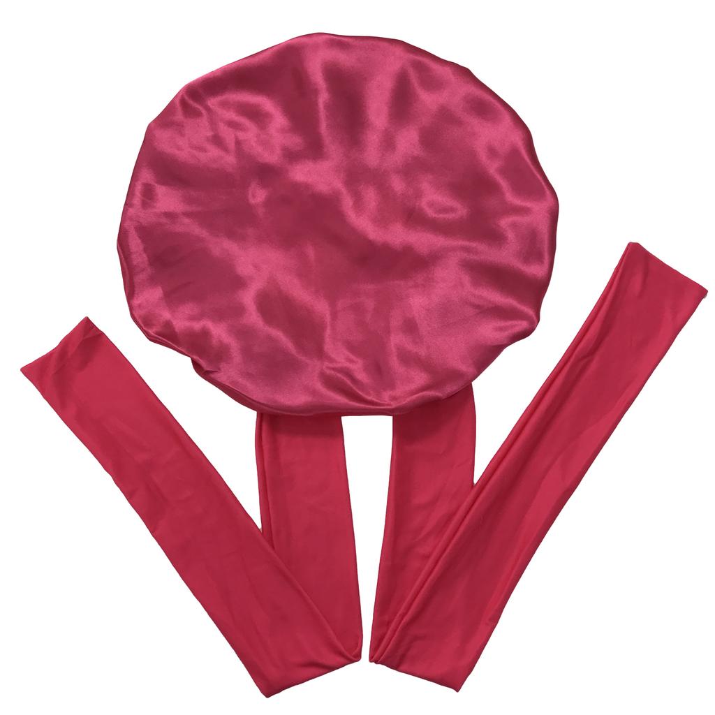 New Arrivals Custom Logo Elastic Long Ties Single Layer Bonnets and Satin Wraps