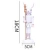 Resin Bunny Decor Easter Desk Statue Rabbit with Scepter Resin Rabbit Animal Sculpture Spring Creative Tabletop Ornaments for