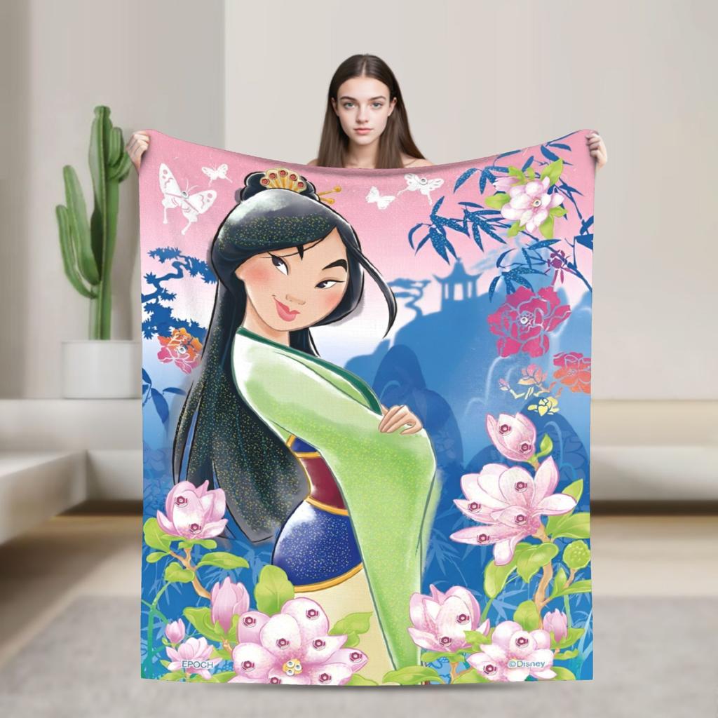 Mulan Cartoon Blankets  Airplane Travel Flannel Throw Blanket For Outdoor Soft Warm Custom Quality Bedspread Birthday Gift