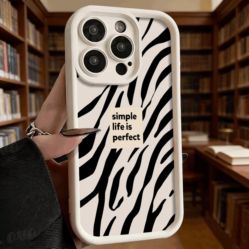 Zebra Stripe Pattern Phone Case for iPhone 17 16 15 14 13 12 11 Pro Max Plus Anti Scratch, Gel Flexible Protective