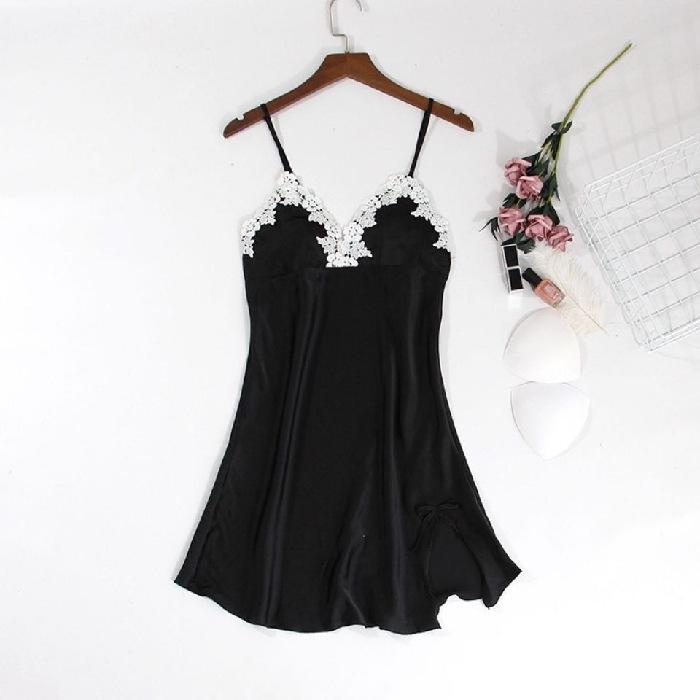 

Літня сексуальна мереживна нічна сорочка 2024 року: Жіноча піжама з низьким вирізом на підтяжках і чарівною короткою спідницею M