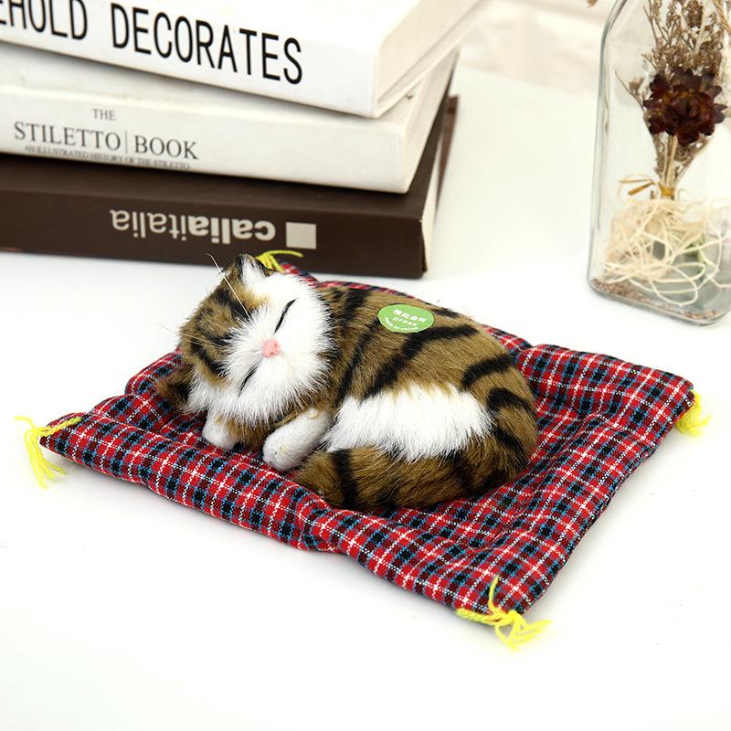 Lovely Plush Kittens Doll Toy Home Decoration Car-Styling Car Ornaments Cute Simulation Sleeping Cats Dashboard Decoration