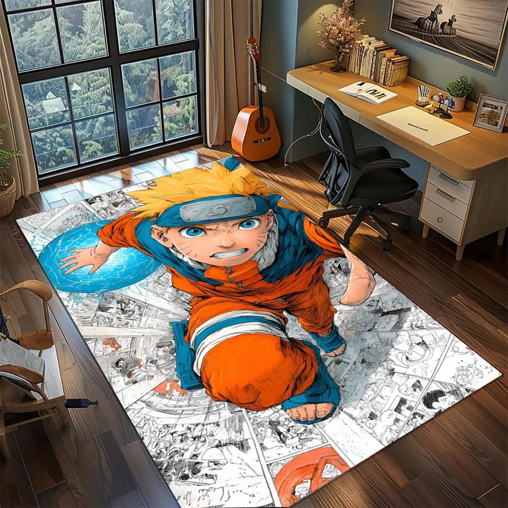 Naruto Uzumaki Sage Mode Rug Carpet Non Slip Washable Floor Mat Large Area Rugs for Bedroom