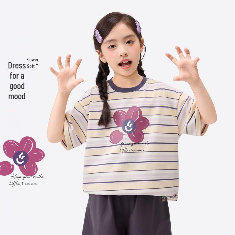 Girls  Floral Short-Sleeved T-Shirt 140