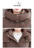 Women's Korean Style Slimming Mid-length Cotton Jacket - Winter 2026 Fashion, Plus Size Available