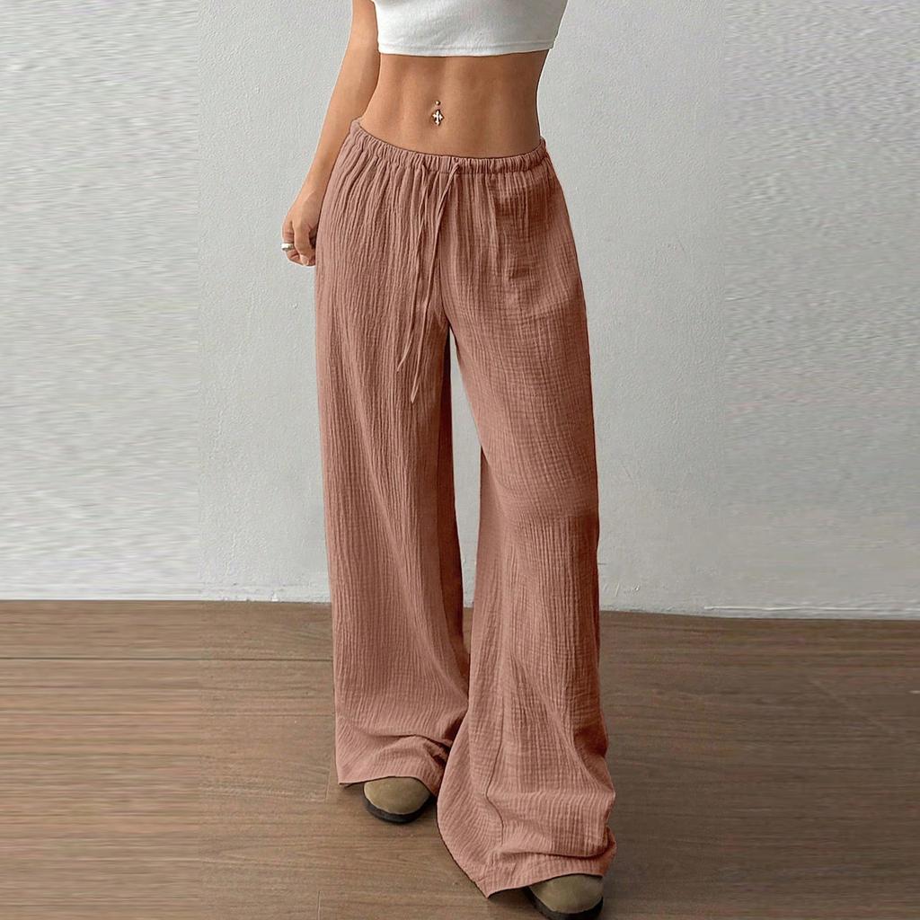 Women's Pants Fashion Casual Pants Solid Color Drawstring Pants