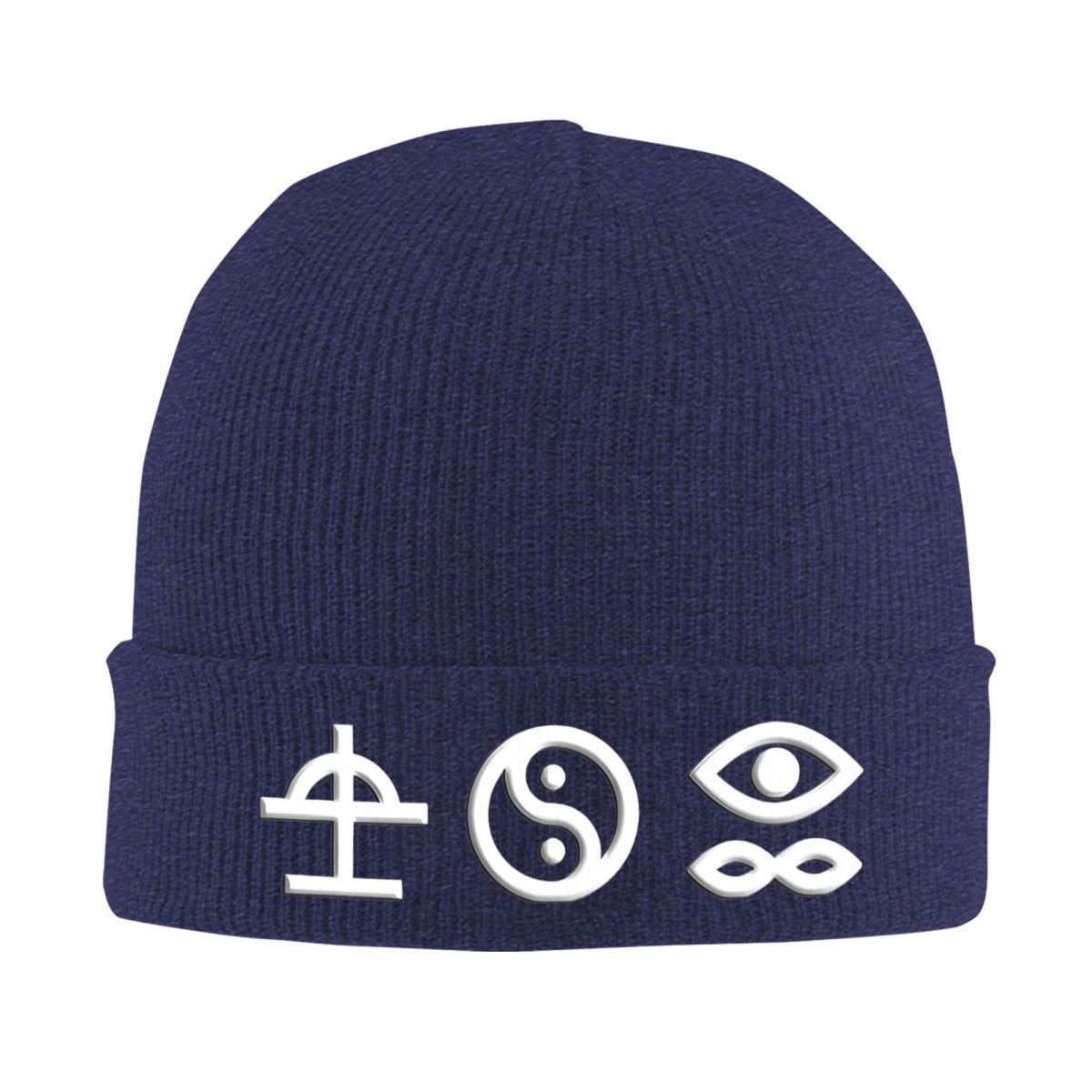 

Вязаные шапки с логотипом Bad Omens для женщин и мужчин, шапка-бини, осенне-зимние шапки, шапки крючком с музыкой рок-группы One Size