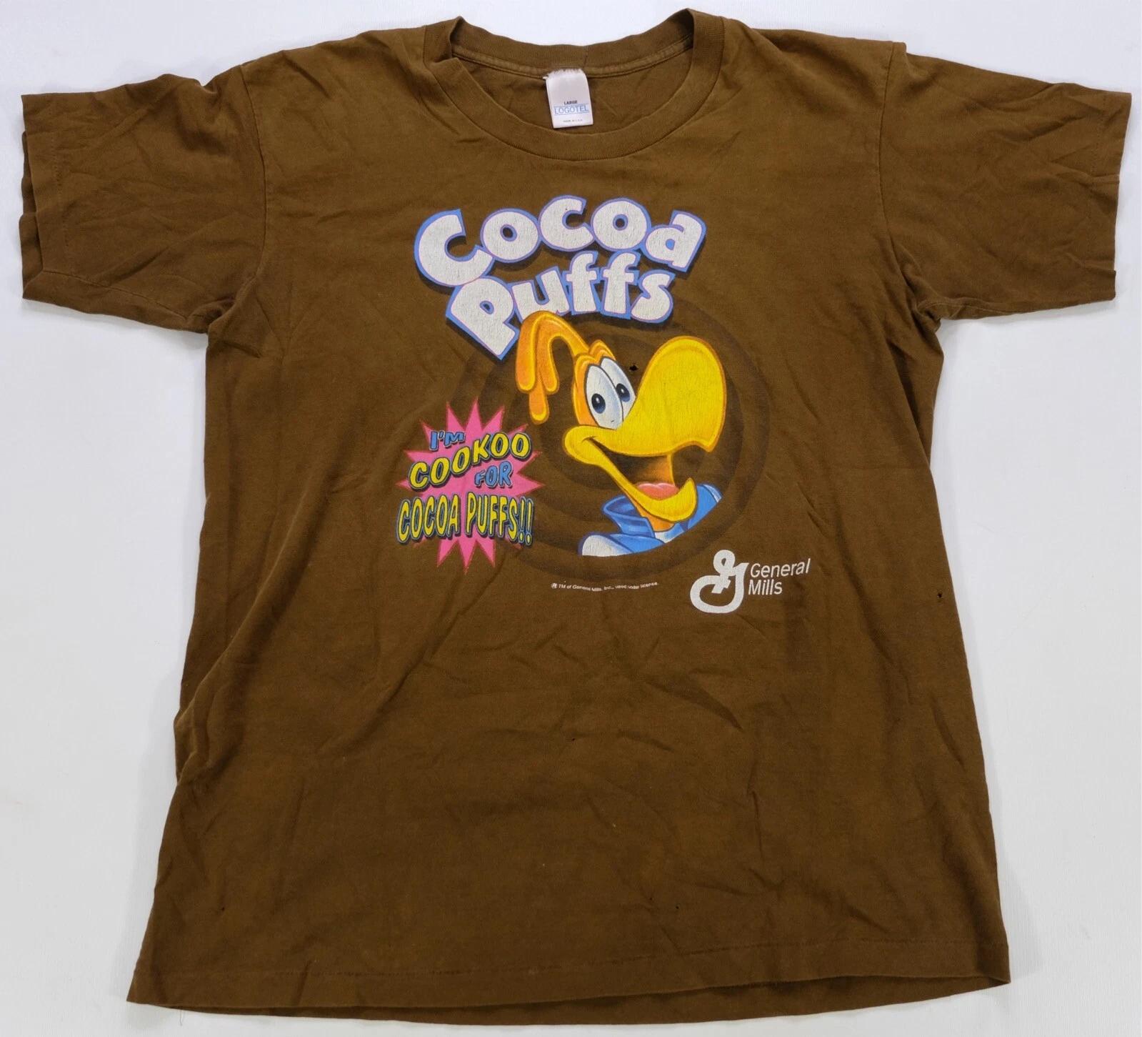 Rare Vintage Cocoa Puffs I’m Cookoo For Cocoa Puffs General Mills T Shirt 90s L XL