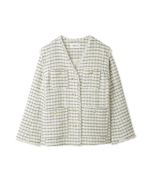 

FRAY GIOLICA Твидовый жакет FWFJ234064 БЕЛЫЙ I.D. Женский двусторонний