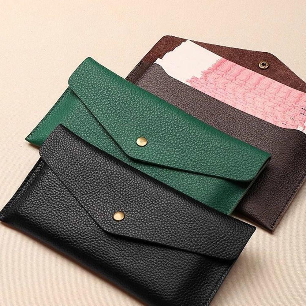 New Soft Leather Wallet One-piece PU Leather Coin Purse Large Capacity Card Holder for Cash Storage