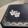 925 Sterling Silver Vintage Earrings For Women Trendy Simple Pearl Flower Earring Jewelry Prevent Allergy Party Accessories