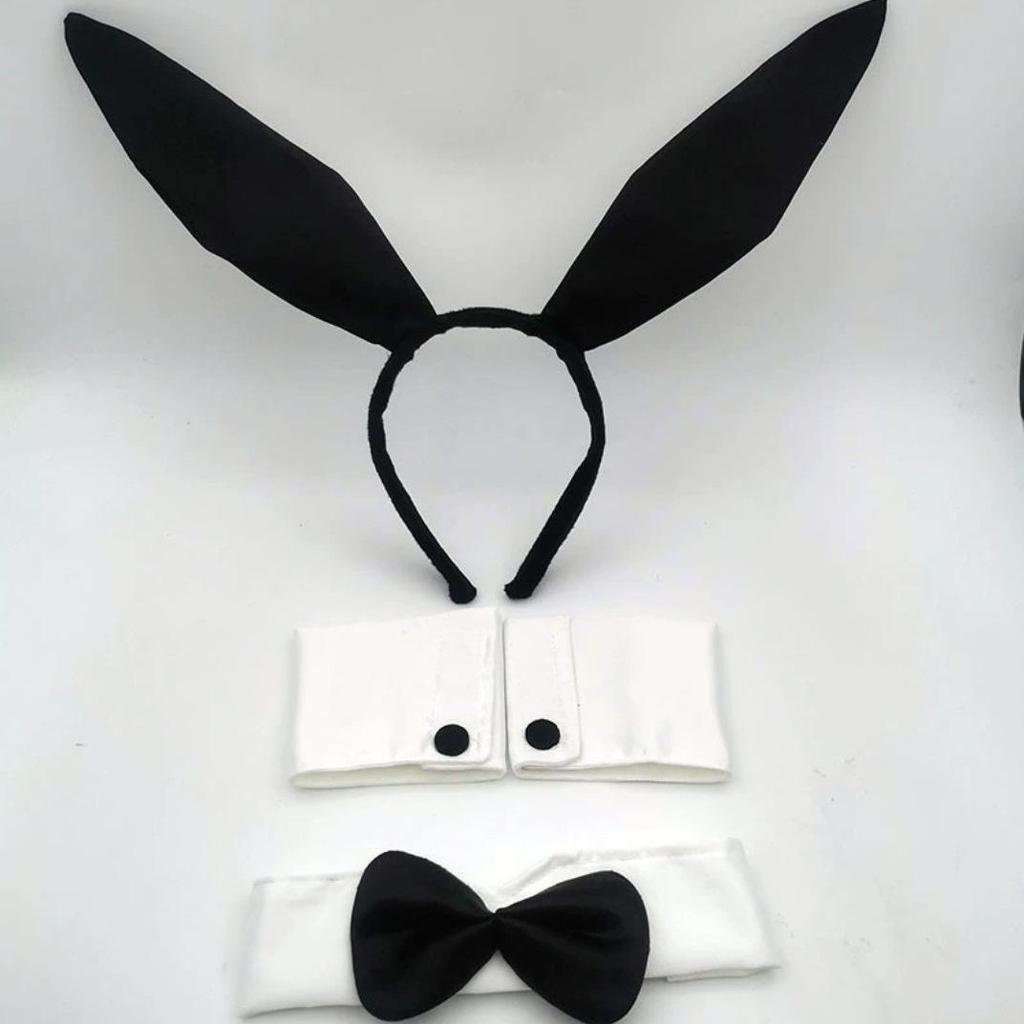 Hasenmädchen Oster & Halloween Stirnband Set - Maskerade Kleine Hasenohren