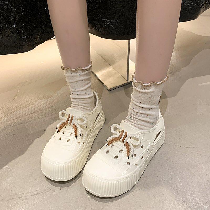 Fashion Beach Sandal Woman Luxury All-Match Soft Shoes Closed Toe Summer Heels Comfort Girls Bow Scandals Butterfly-knot Casual Leisure