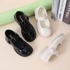 Girls’ Leather Shoes, Spring/Autumn New Arrival, British Style Black Soft-Soled Children’s Shoes, White College Style Flats, Kids’ Princess Shoes