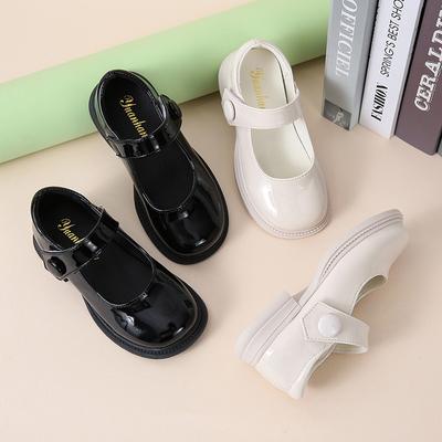 Lederschuhe für Mädchen, Neuankunft Frühling/Herbst, Britischer Stil Schwarze Kinderschuhe mit weicher Sohle, Weiße College-Stil Ballerinas, Prinzessinnenschuhe für Kinder