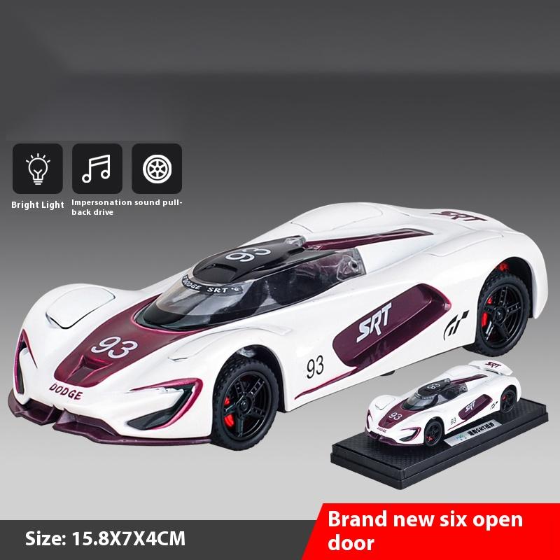 1/32 Metal Die Cast Dodge SRT Tomahawk Track Edition Car Model Simulation Sound Light Children's Toy Ornaments Halloween Gift