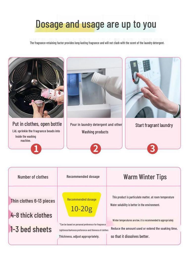 Large Capacity Laundry Scent Beads - 72-Hour Long-Lasting Fresh Fragrance Aromatherapy Gel for Clothes