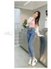 Women's High-Waisted Denim Skinny Pants, Winter Style – Elastic, Slim-Fit, Tummy-Control, Hip-Lifting, Nine-Point Length.