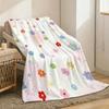 flowers cute Throw Lightweight 240g Flannel Blanket Soft Skin-friendly for Summer Cooling