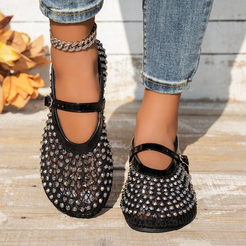 Single-toe Round-toed Women's Shoes with A Single Buckle