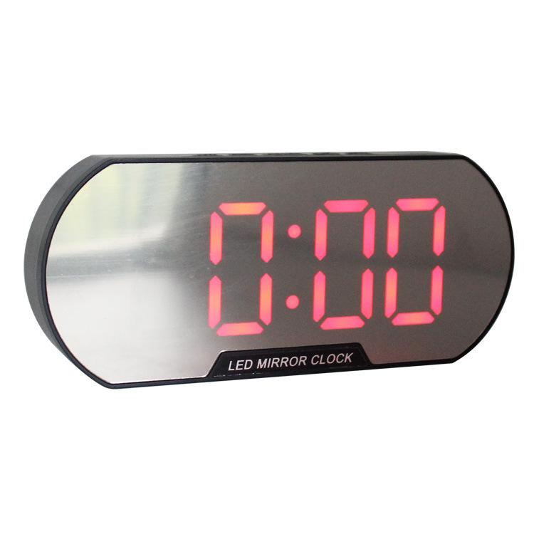 Simple USB Plug Battery Dual Purpose Home Silent Electronic Desktop LED Digital Display Makeup Mirror Alarm Clock