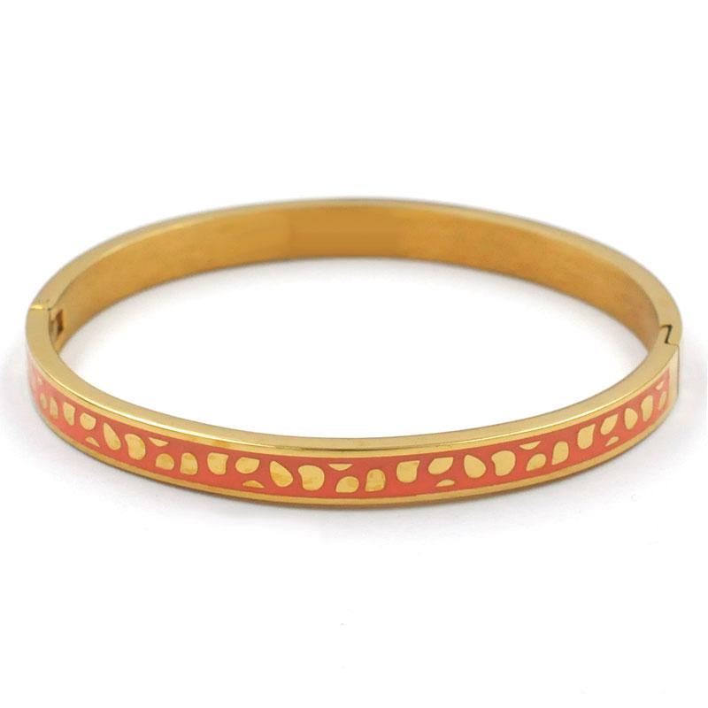 Geometry Jewelry Black Blue Enamel Bangles & Bracelets for Women Charm Bangles Stainless Steel Rose Gold Color Bangles