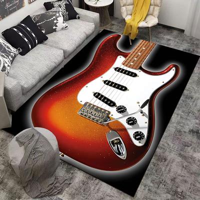 Electric Guitar Design Carpet Suitable As a Non-slip Mat for the Living Room or Bedroom Sofa